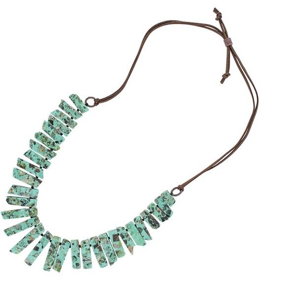 NWT $50 Montana SS Jade Chunky Leather Attitude Necklace Western Accessories - Picture 3 of 6